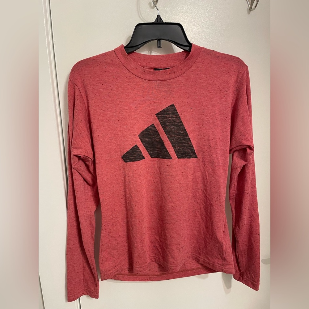 Adidas M long sleeve tee pink speckled